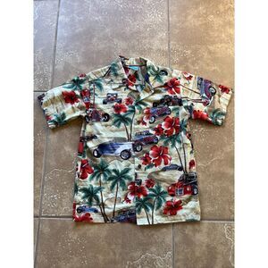 Boys RJC Hawaiian shirt with cars - Size 12
